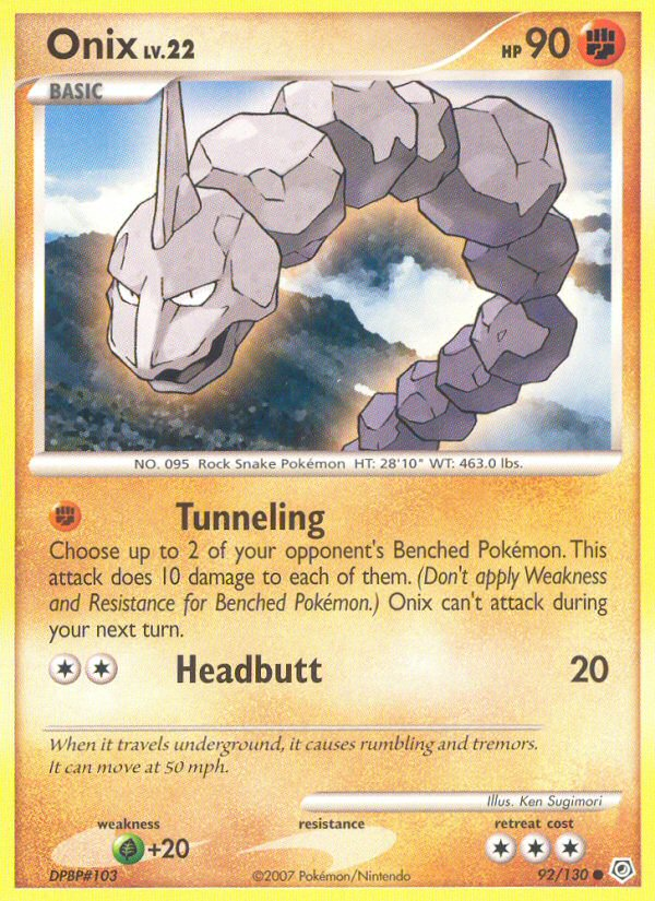 Onix (92/130) [Diamond & Pearl: Base Set] | Deep Dive Games St. Marys