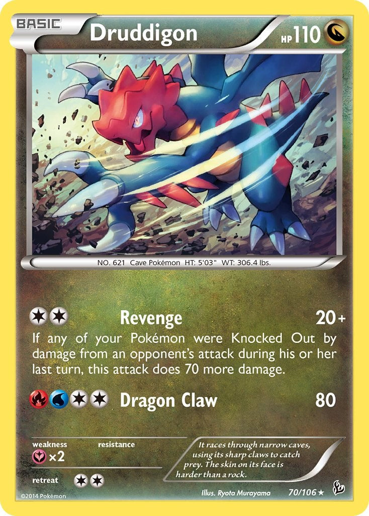 Druddigon (70/106) (Theme Deck Exclusive) [XY: Flashfire] | Deep Dive Games St. Marys