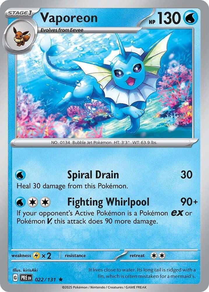 Vaporeon (022/131) [Scarlet & Violet: Prismatic Evolutions] | Deep Dive Games St. Marys