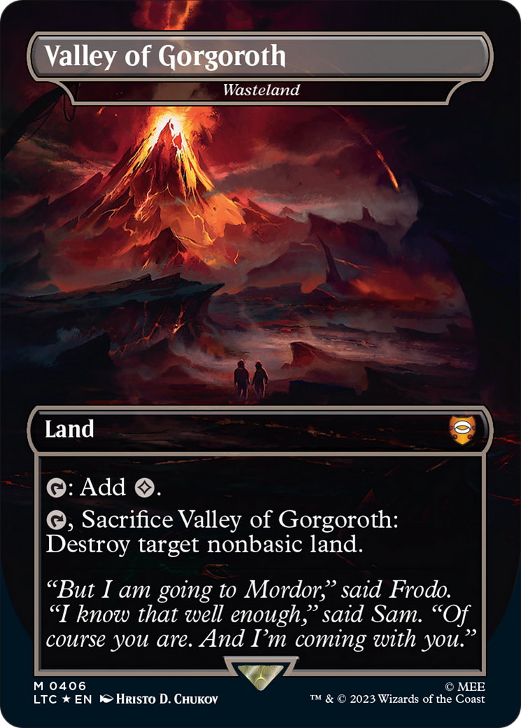 Valley of Gorgoroth - Wasteland (Surge Foil Realms and Relics) [The Lord of the Rings: Tales of Middle-Earth Commander] | Deep Dive Games St. Marys