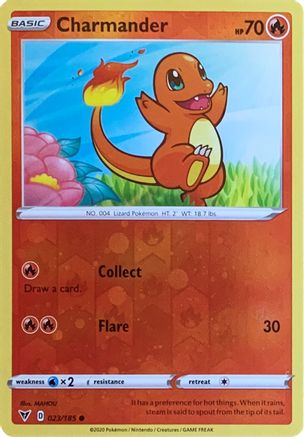Charmander (023/185) (Reverse Cosmos Holo) [Sword & Shield: Vivid Voltage] | Deep Dive Games St. Marys