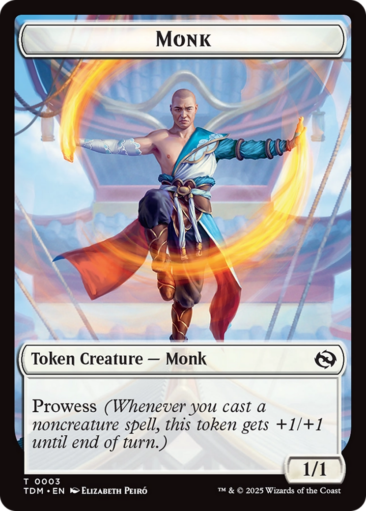 Elemental (0027) // Monk Double-Sided Token [Tarkir: Dragonstorm Commander Tokens] | Deep Dive Games St. Marys