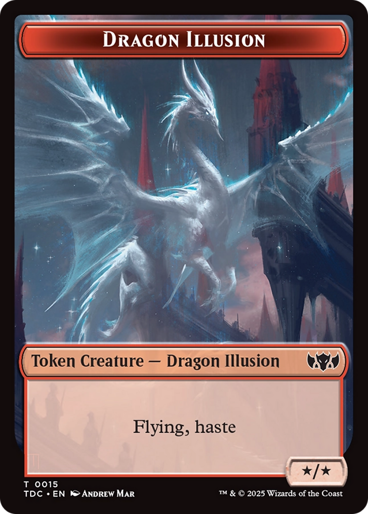 Dragon Illusion // Monk Double-Sided Token [Tarkir: Dragonstorm Commander Tokens] | Deep Dive Games St. Marys