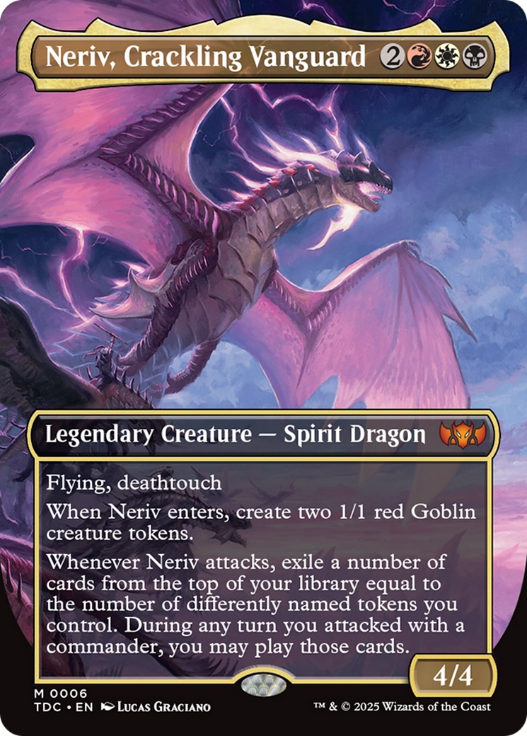 Neriv, Crackling Vanguard (Borderless) [Tarkir: Dragonstorm Commander] | Deep Dive Games St. Marys