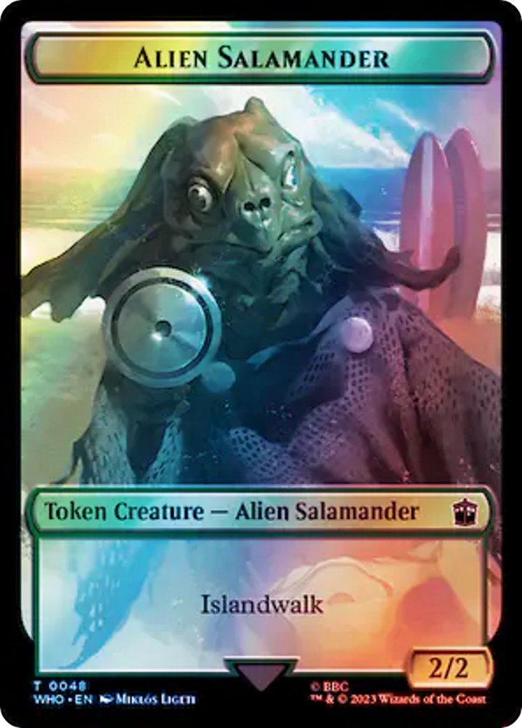 Alien Angel // Alien Salamander Double-Sided Token (Surge Foil) [Doctor Who Tokens] | Deep Dive Games St. Marys
