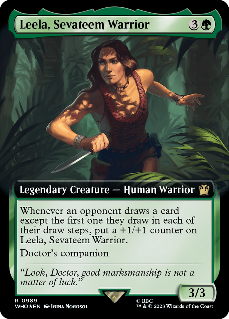 Leela, Sevateem Warrior (Extended Art) (Surge Foil) [Doctor Who] | Deep Dive Games St. Marys
