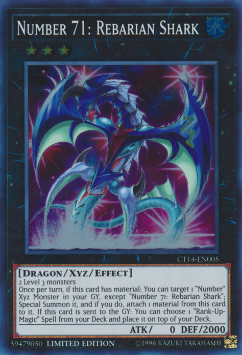 Number 71: Rebarian Shark [CT14-EN005] Super Rare | Deep Dive Games St. Marys
