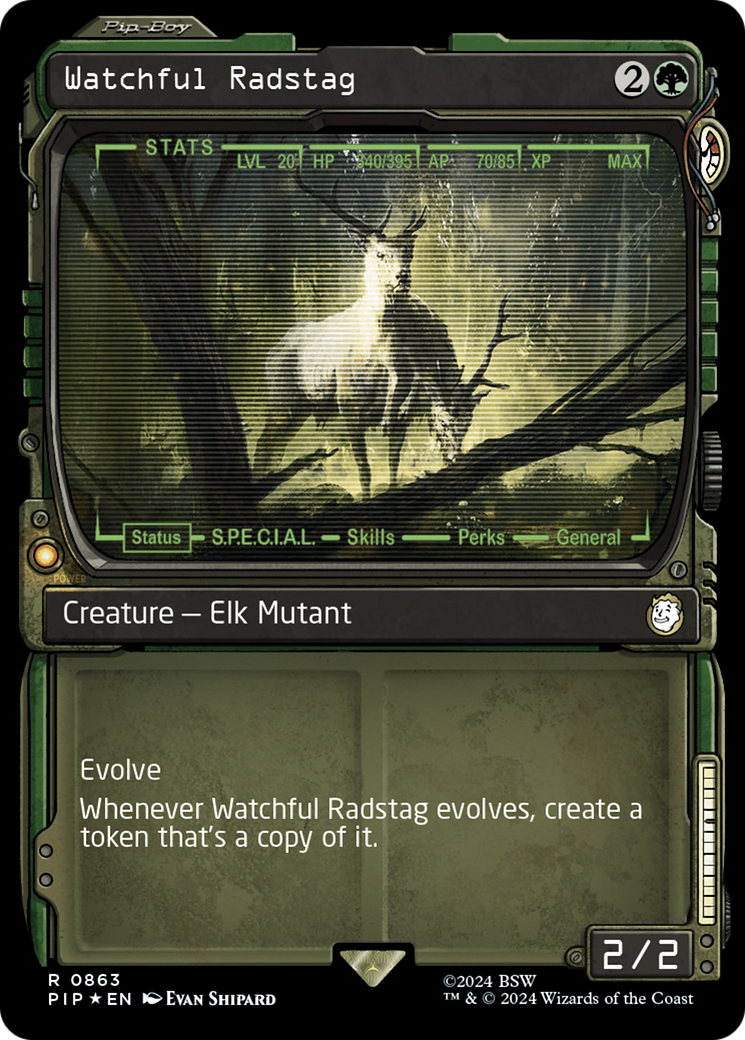 Watchful Radstag (Showcase) (Surge Foil) [Fallout] | Deep Dive Games St. Marys