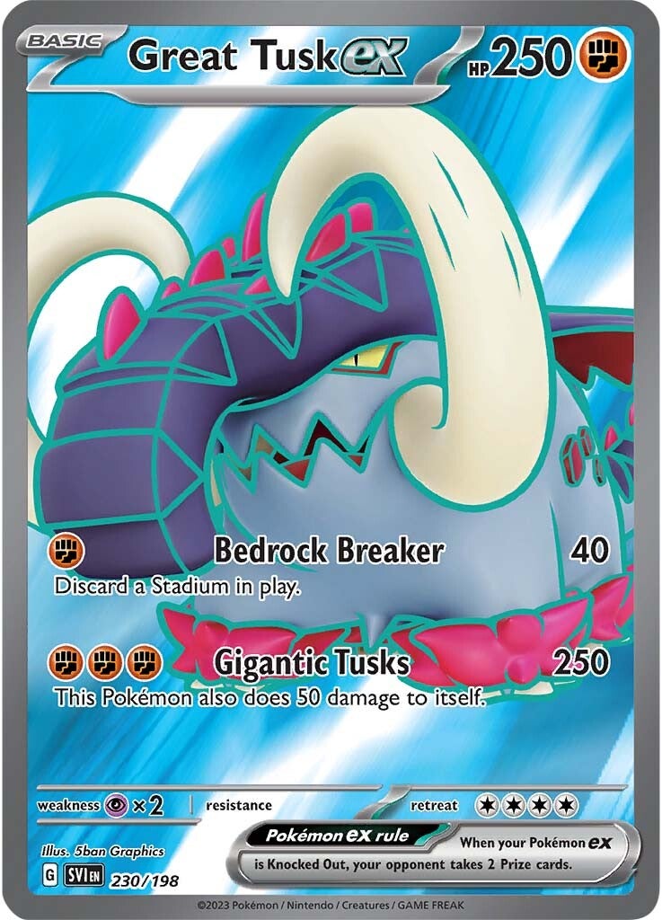 Great Tusk ex (230/198) [Scarlet & Violet: Base Set] | Deep Dive Games St. Marys