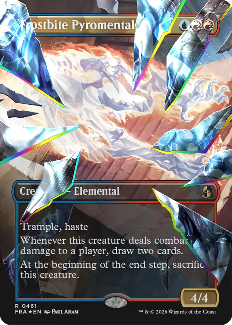 Frostbite Pyromental (Borderless) (Facet Foil) [Reality Fracture] | Deep Dive Games St. Marys