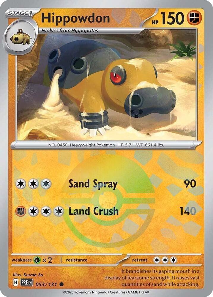 Hippowdon (053/131) (Poke Ball Pattern) [Scarlet & Violet: Prismatic Evolutions] | Deep Dive Games St. Marys