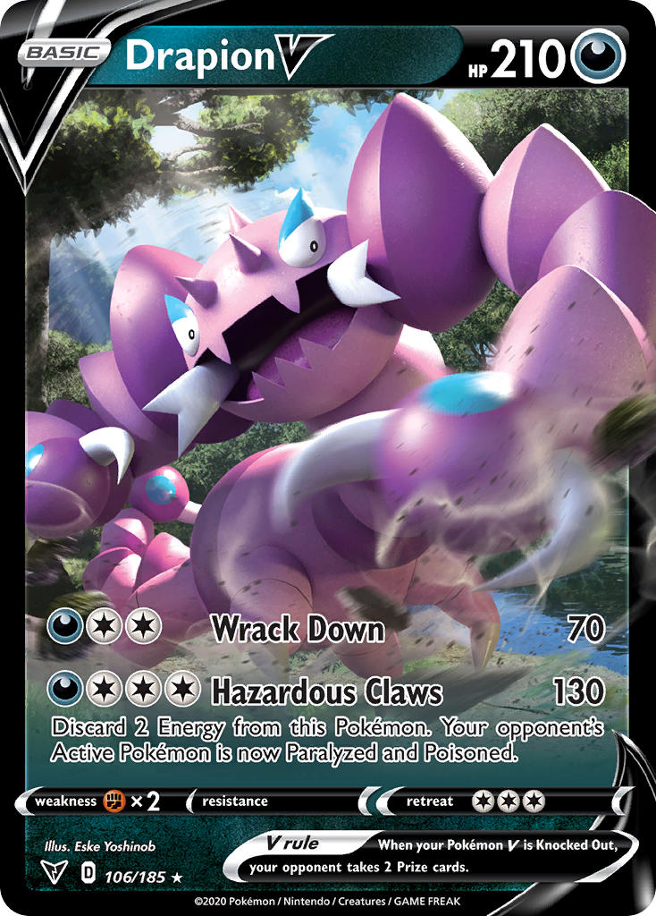 Drapion V (106/185) [Sword & Shield: Vivid Voltage] | Deep Dive Games St. Marys