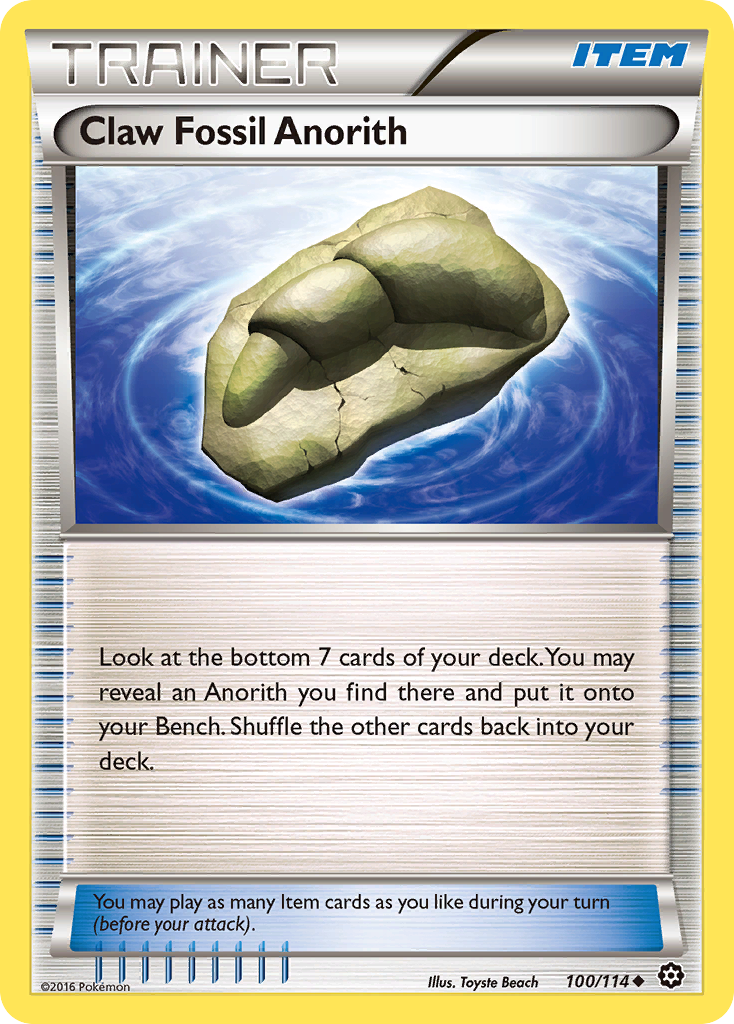 Claw Fossil Anorith (100/114) [XY: Steam Siege] | Deep Dive Games St. Marys