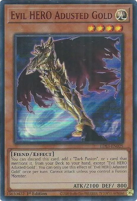Evil HERO Adusted Gold (Red) [LDS3-EN025] Ultra Rare | Deep Dive Games St. Marys