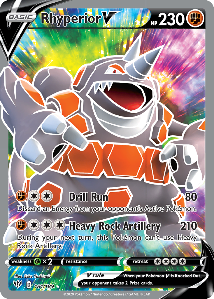 Rhyperior V (181/189) [Sword & Shield: Darkness Ablaze] | Deep Dive Games St. Marys