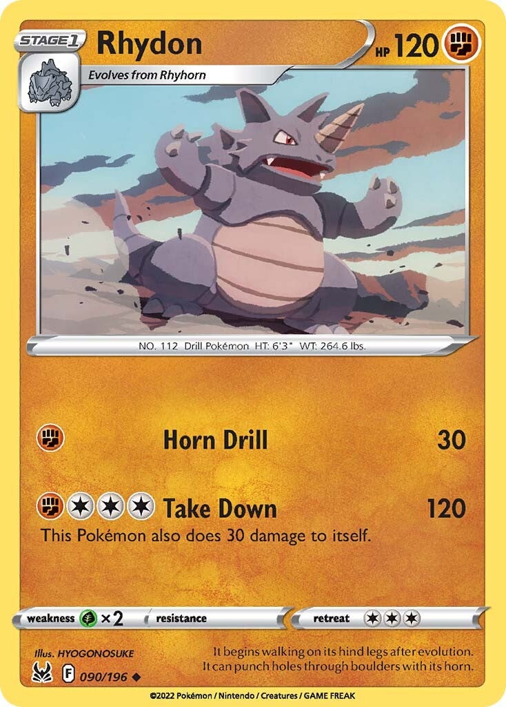 Rhydon (090/196) [Sword & Shield: Lost Origin] | Deep Dive Games St. Marys