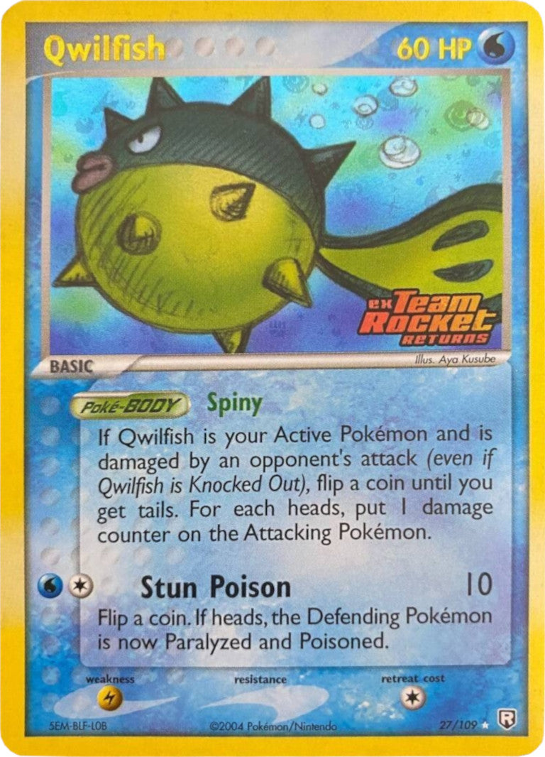 Qwilfish (27/109) (Stamped) [EX: Team Rocket Returns] | Deep Dive Games St. Marys