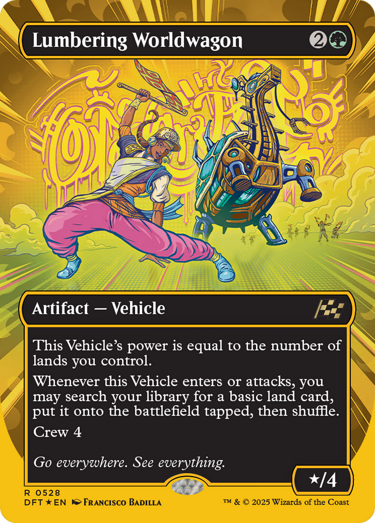 Lumbering Worldwagon (Borderless) (First-Place Foil) [Aetherdrift] | Deep Dive Games St. Marys