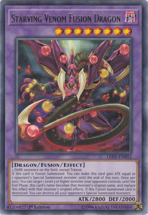 Starving Venom Fusion Dragon [LED5-EN052] Rare | Deep Dive Games St. Marys