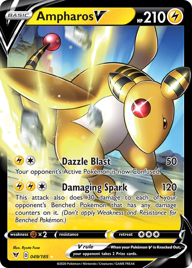 Ampharos V (049/185) [Sword & Shield: Vivid Voltage] | Deep Dive Games St. Marys