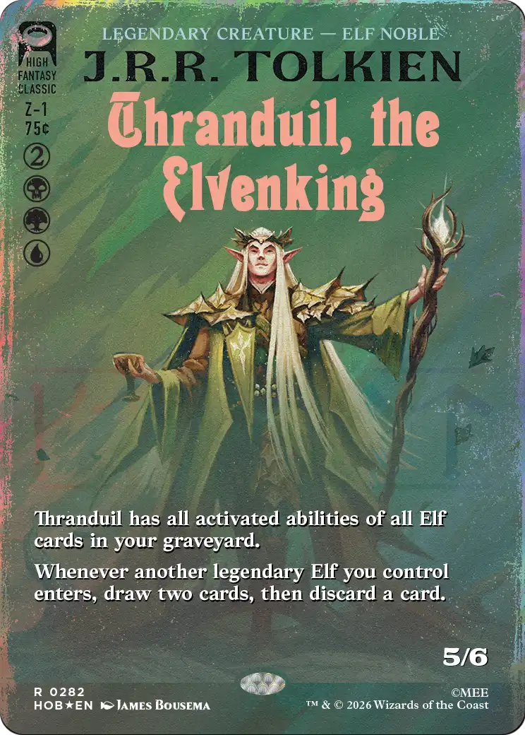 Thranduil, the Elvenking (Borderless) (Surge Foil) [The Hobbit] | Deep Dive Games St. Marys