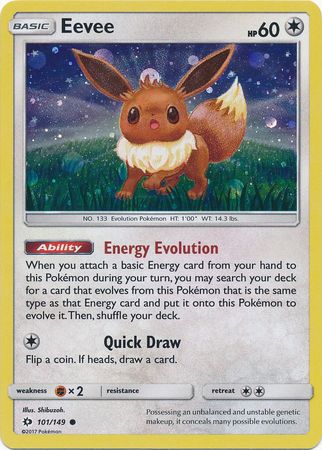 Eevee (101/149) (Cosmos Holo) [Sun & Moon: Base Set] | Deep Dive Games St. Marys