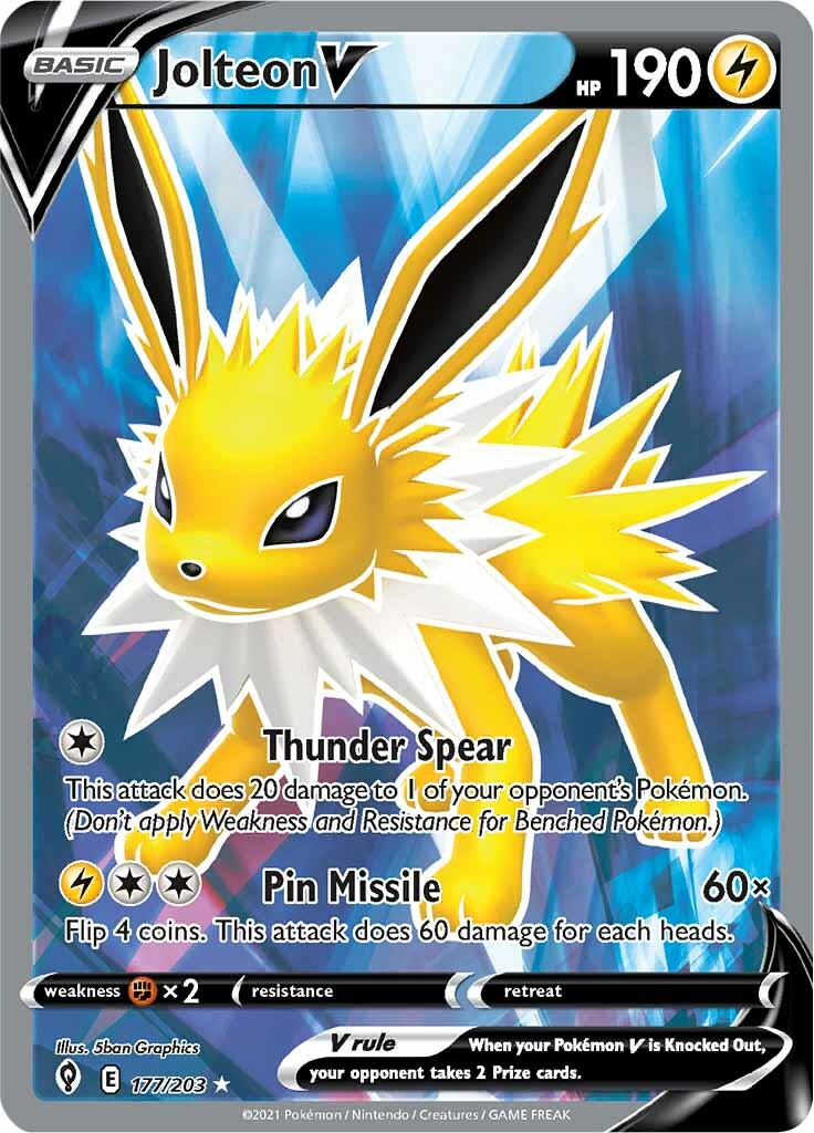Jolteon V (177/203) [Sword & Shield: Evolving Skies] | Deep Dive Games St. Marys
