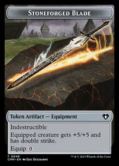 Treasure // Stoneforged Blade Double-Sided Token [Commander Masters Tokens] | Deep Dive Games St. Marys