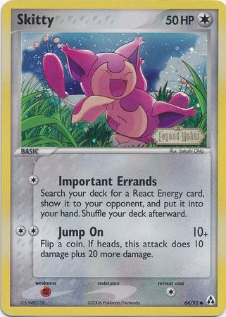 Skitty (64/92) (Stamped) [EX: Legend Maker] | Deep Dive Games St. Marys