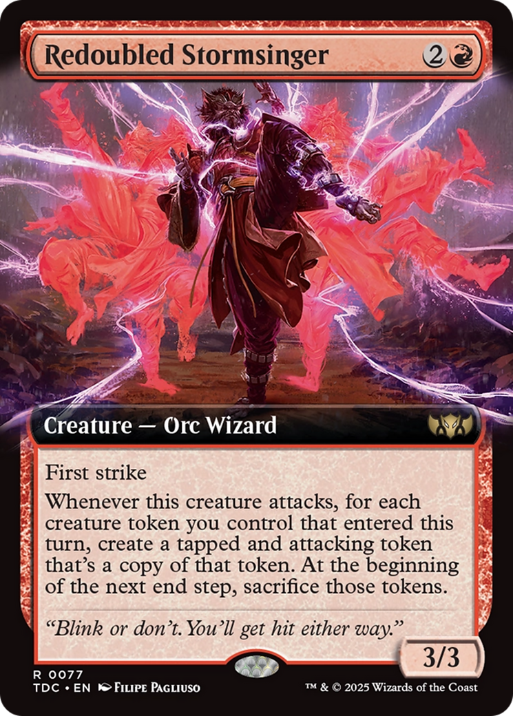 Redoubled Stormsinger (Extended Art) [Tarkir: Dragonstorm Commander] | Deep Dive Games St. Marys