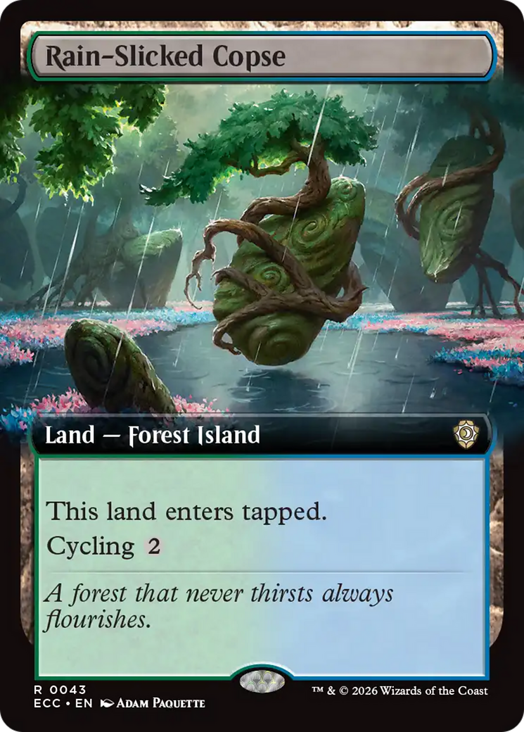 Rain-Slicked Copse (Extended Art) [Lorwyn Eclipsed Commander] | Deep Dive Games St. Marys
