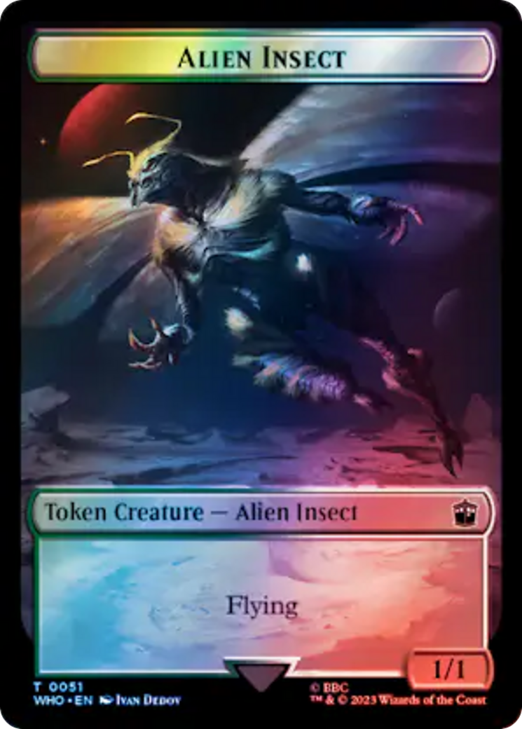 Soldier // Alien Insect Double-Sided Token (Surge Foil) [Doctor Who Tokens] | Deep Dive Games St. Marys