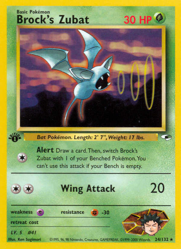 Brock's Zubat (24/132) [Gym Heroes 1st Edition] | Deep Dive Games St. Marys