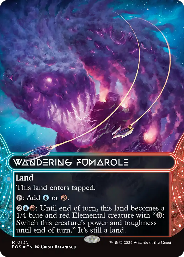 Wandering Fumarole (0135) (Borderless) (Galaxy Foil) [Edge of Eternities: Stellar Sights] | Deep Dive Games St. Marys