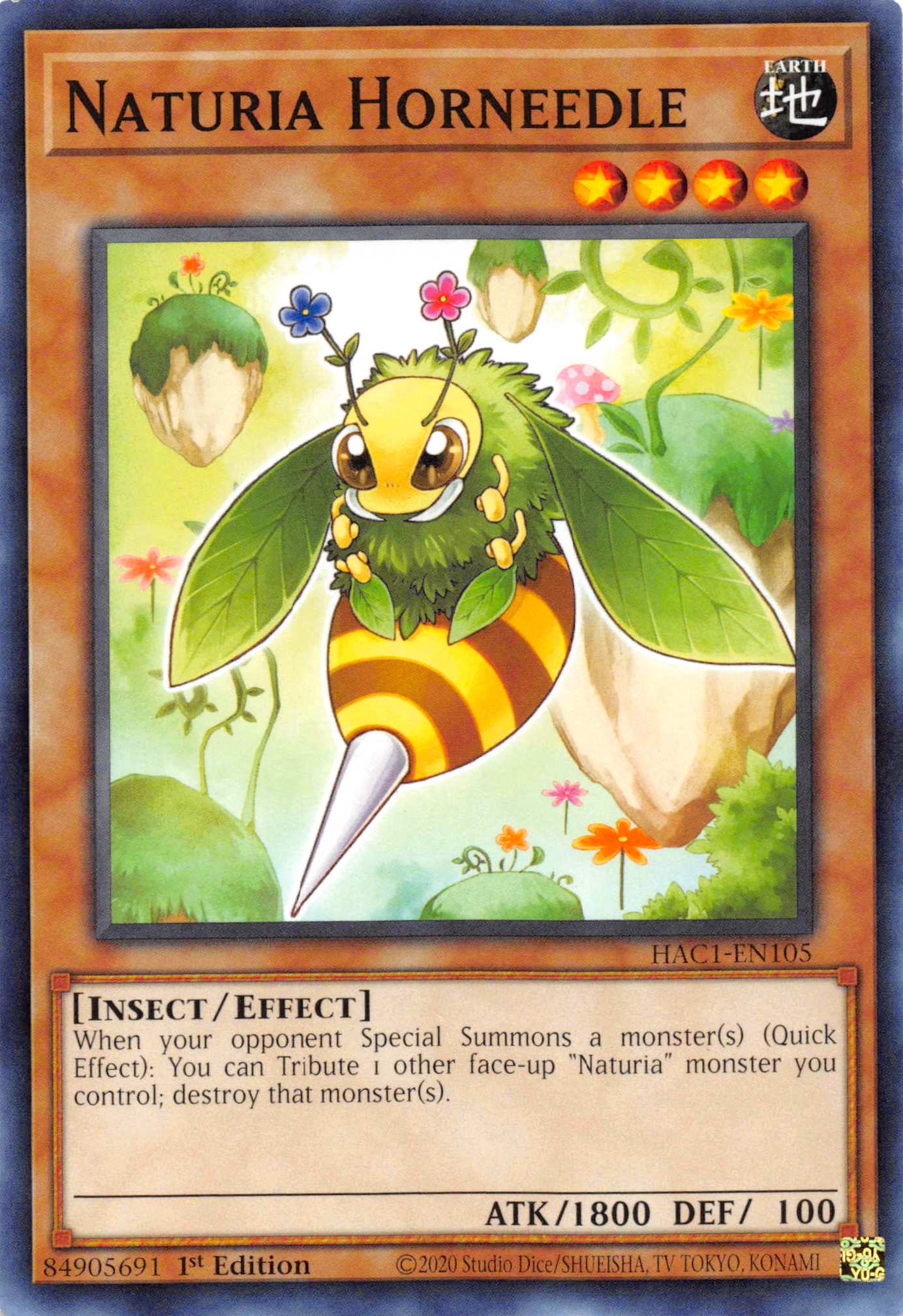 Naturia Horneedle (Duel Terminal) [HAC1-EN105] Parallel Rare | Deep Dive Games St. Marys