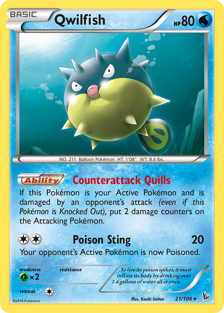 Qwilfish (21/106) [XY: Flashfire] | Deep Dive Games St. Marys