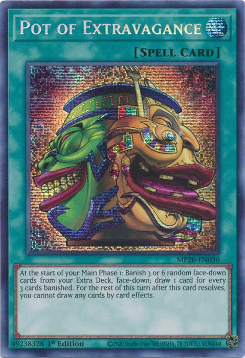 Pot of Extravagance [MP20-EN030] Prismatic Secret Rare | Deep Dive Games St. Marys