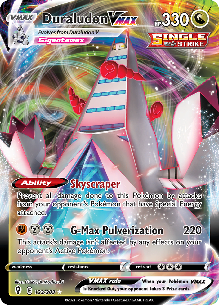Duraludon VMAX (123/203) (Jumbo Card) [Sword & Shield: Evolving Skies] | Deep Dive Games St. Marys