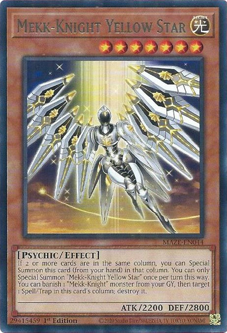 Mekk-Knight Yellow Star [MAZE-EN044] Rare | Deep Dive Games St. Marys