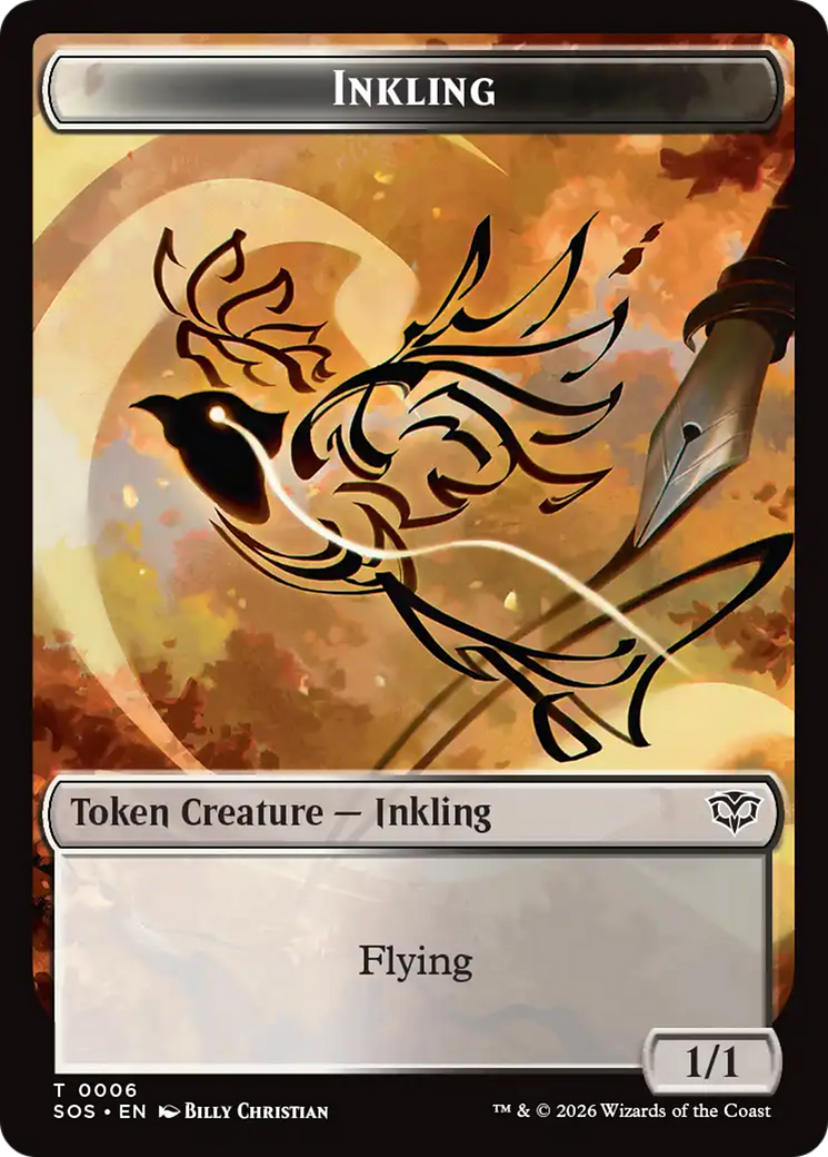 Inkling (0006) // Spirit (0010) Double-Sided Token [Secrets of Strixhaven Tokens] | Deep Dive Games St. Marys