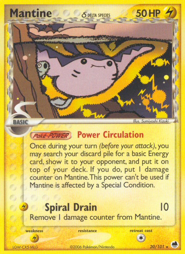 Mantine (20/101) (Delta Species) [EX: Dragon Frontiers] | Deep Dive Games St. Marys
