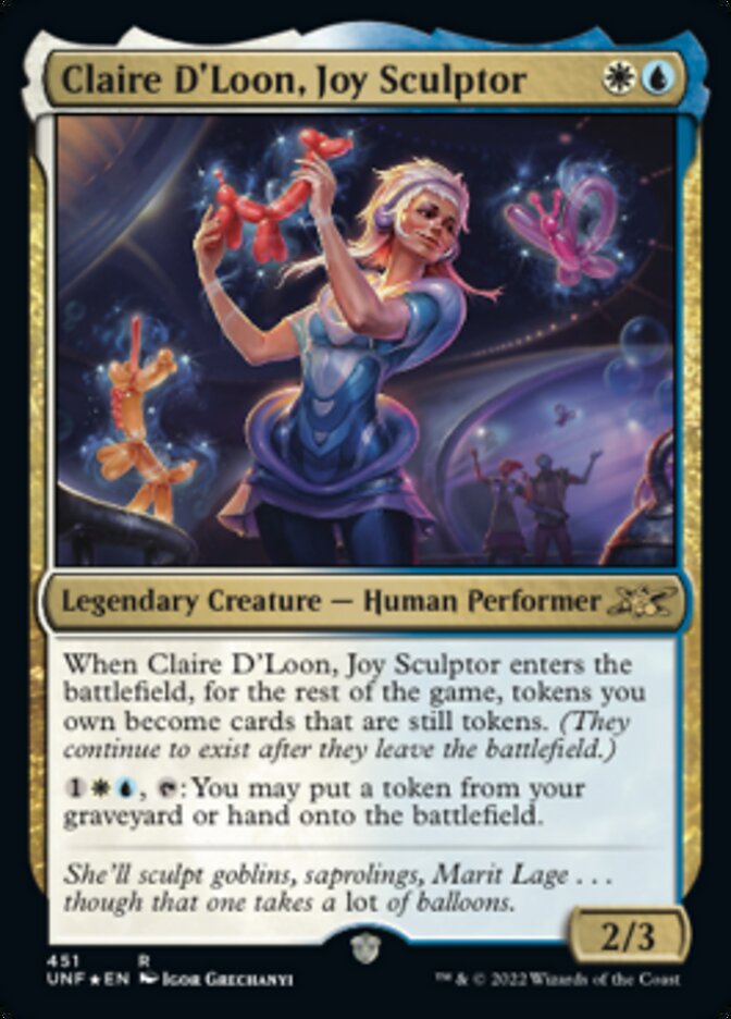 Claire D'Loon, Joy Sculptor (Galaxy Foil) [Unfinity] | Deep Dive Games St. Marys