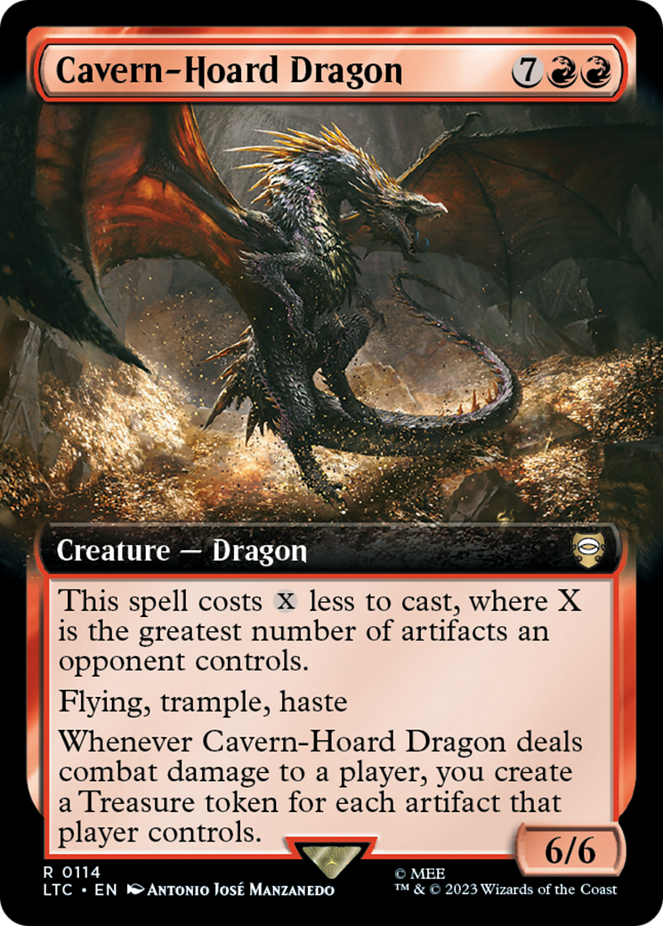 Cavern-Hoard Dragon (Extended Art) [The Lord of the Rings: Tales of Middle-Earth Commander] | Deep Dive Games St. Marys