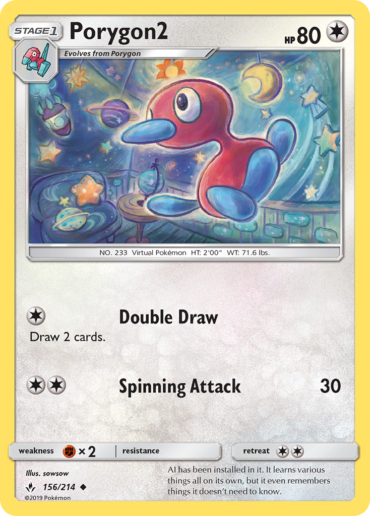 Porygon2 (156/214) [Sun & Moon: Unbroken Bonds] | Deep Dive Games St. Marys