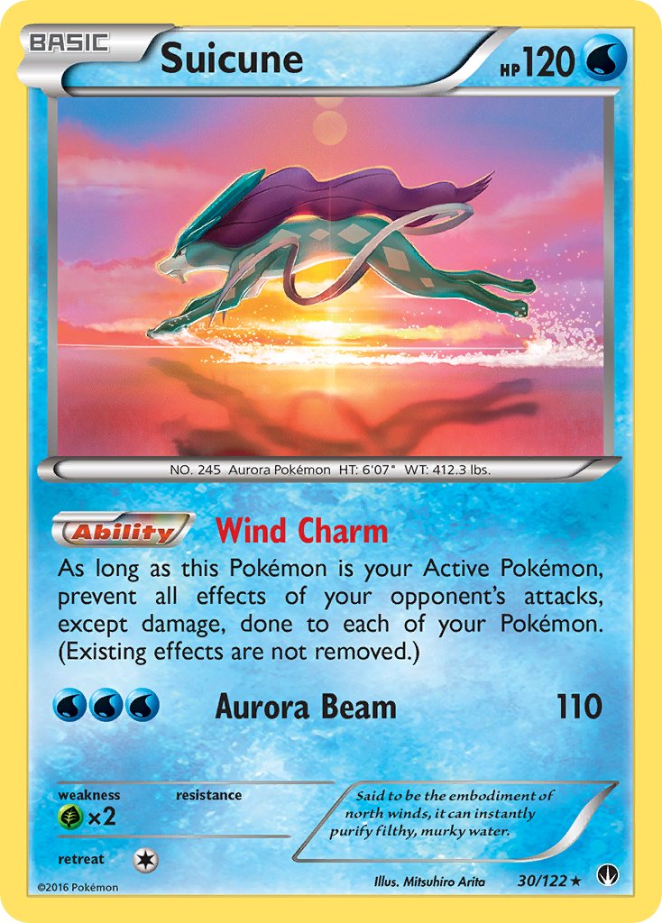 Suicune (30/122) (Cosmos Holo) (Blister Exclusive) [XY: BREAKpoint] | Deep Dive Games St. Marys