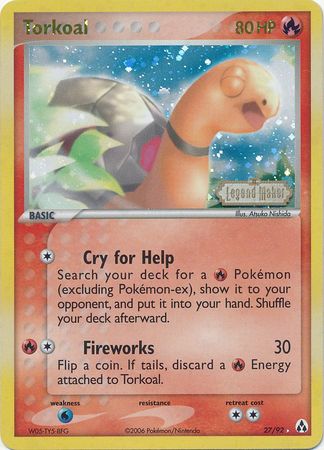 Torkoal (27/92) (Stamped) [EX: Legend Maker] | Deep Dive Games St. Marys