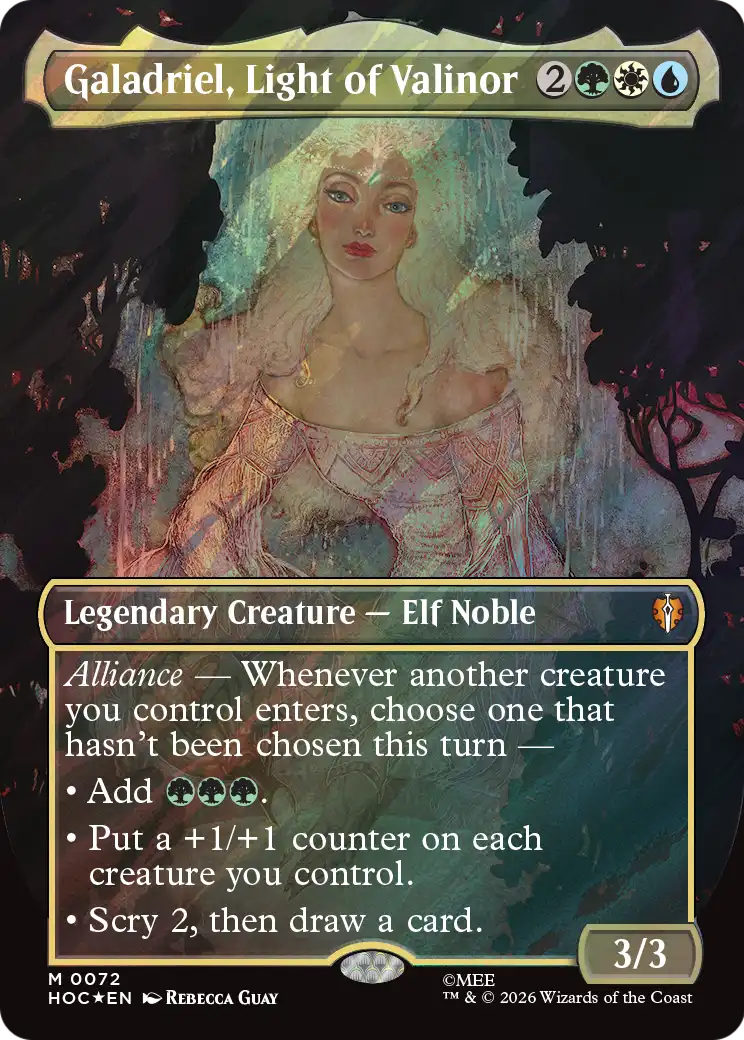 Galadriel, Light of Valinor (Borderless) (Surge Foil) [The Hobbit: Eternal-Legal] | Deep Dive Games St. Marys