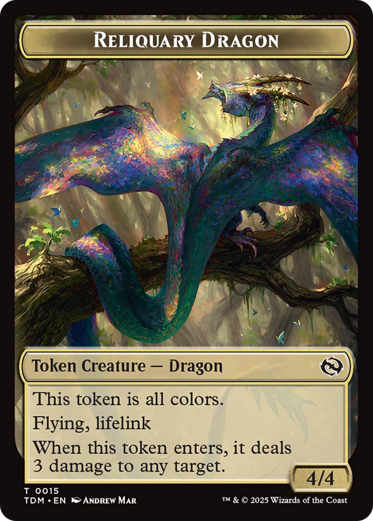 Reliquary Dragon // Dragon (0011) Double-Sided Token [Tarkir: Dragonstorm Tokens] | Deep Dive Games St. Marys
