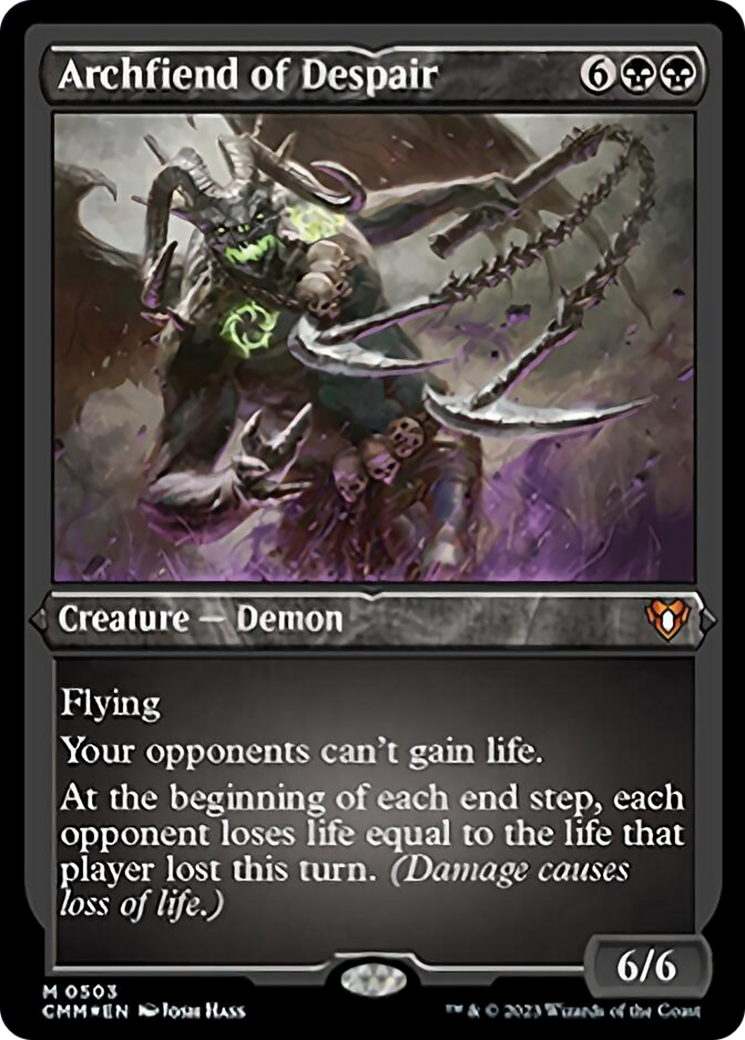 Archfiend of Despair (Foil Etched) [Commander Masters] | Deep Dive Games St. Marys