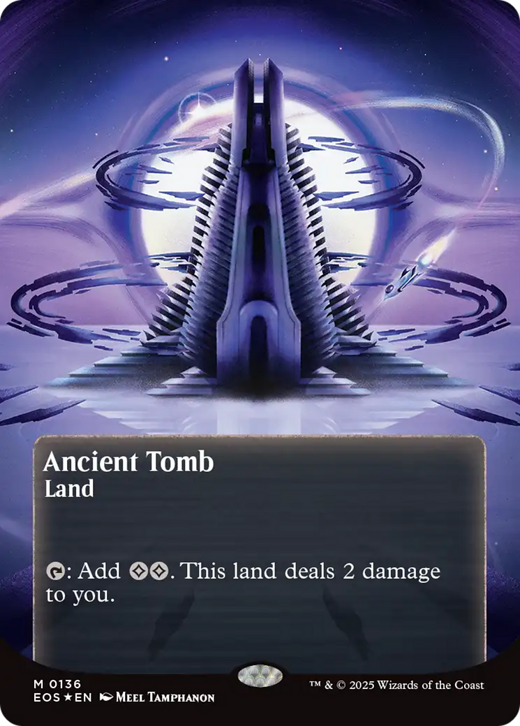 Ancient Tomb (0136) (Borderless) (Galaxy Foil) [Edge of Eternities: Stellar Sights] | Deep Dive Games St. Marys